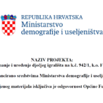 Opremanje i uređenje dječjeg igrališta na k.č. 942/1, k.o. Funtana - Sufinancirano sredstvima Ministarstva demografije i useljeništva